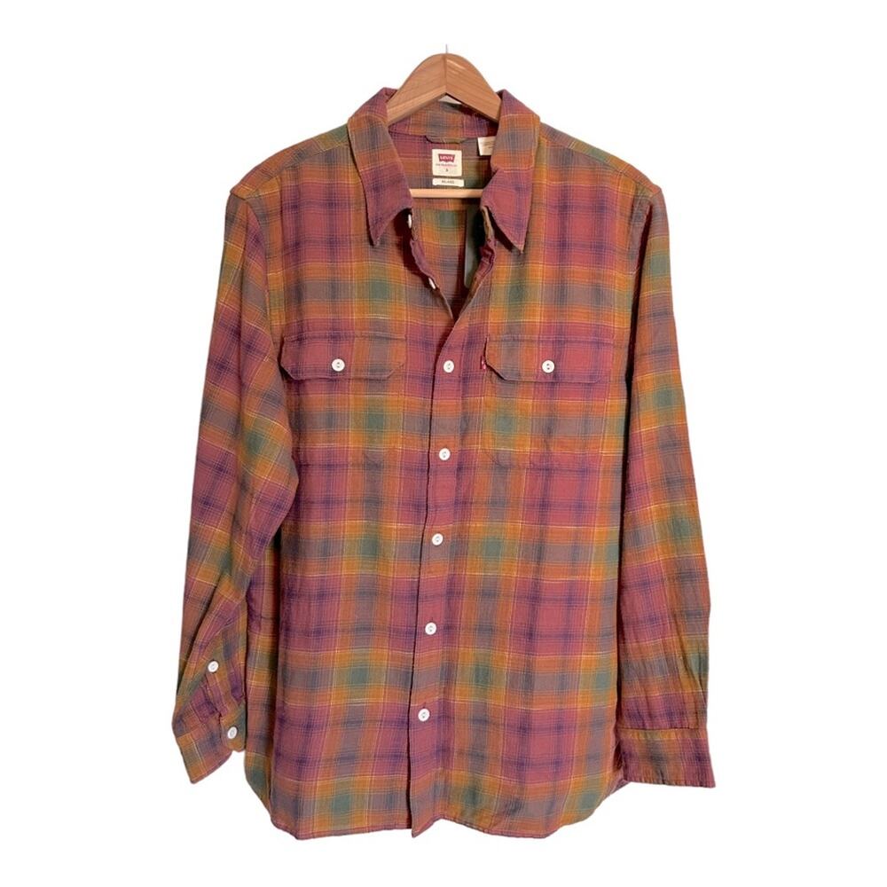 Levi’s The Jackson Worker Over Shirt Graham Plaid Apple Butter Small NWT